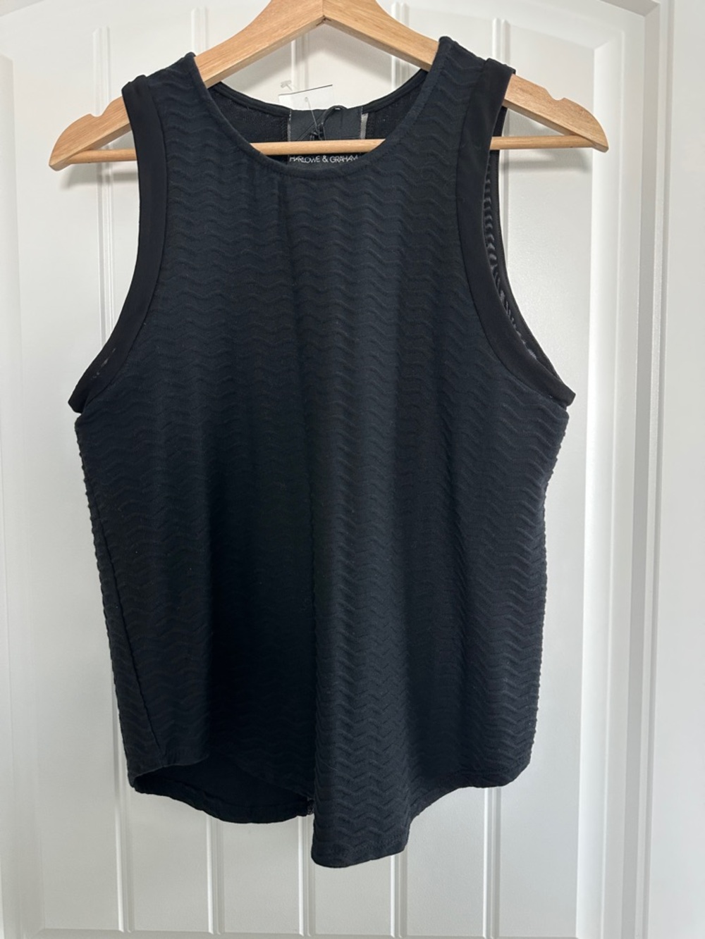 NWT Harlow & Graham Black Wave Pattern Tank